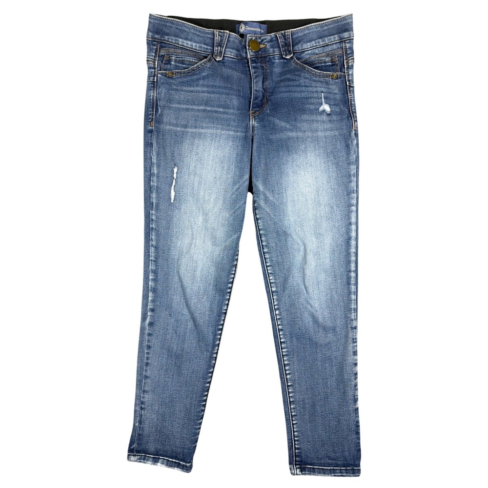 Democracy Women Absolution Medium Wash Distressed Skinny Jeans Size 10 B1176KECC